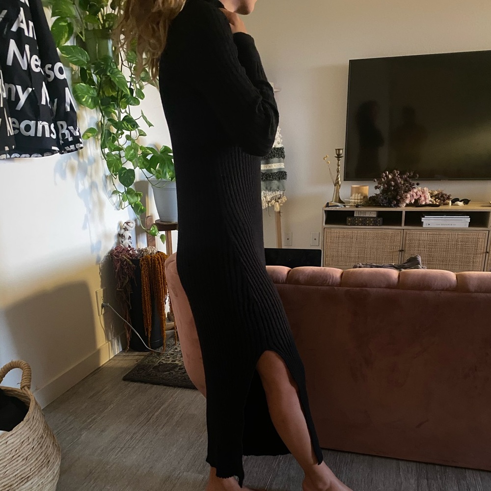Obey maxi turtleneck dress ribbed worn once